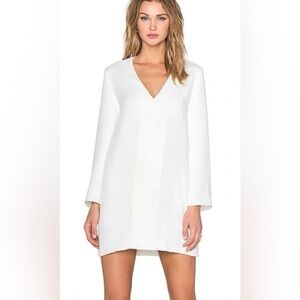 The Fifth Label Now You See Me Mini Dress White Long Sleeve V-Neck Shift S